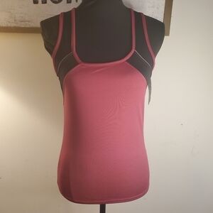 NWT Yitong Junior's Size Large /X-Large Black/Red Racerback Tank Top Workout Gym